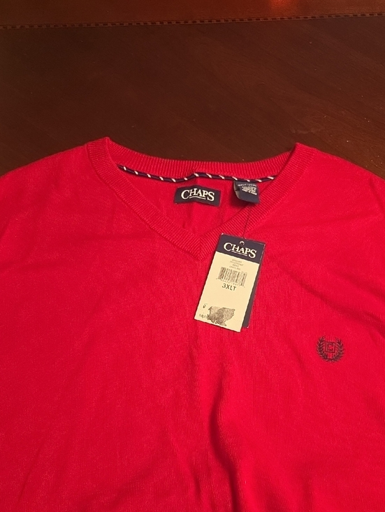 Chaps Other - Chaps Men’s V-Neck Sweater in Bright Red